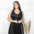 Vestido três listras plissado VESTIDO DE FESTA PETRA FINA PRETO M